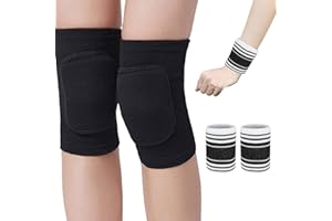DKDDSSS Knieschoner 4er set,Tanzen Knieschützer,Sport Kniestütze für Männer Damen,Für Volleyball, Kraftsport,Basketball,Football,Laufen,Warm (Schwarz,M)