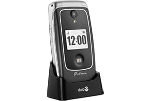 Doro Primo 418 by Graphit GSM Großtasten Mobiltelefon mit froßem Farbdisplay, Fallsensor, Taschenlampe, FM-Radio, Kalender, inkl. Tischladestation Graphit