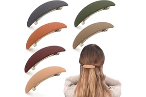 KUNOLI 6 pinzas para el pelo para mujer, pinzas francesas, clásicas, automáticas, adecuadas para accesorios para el cabello para mujer (estilo mate)
