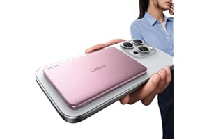 LISEN 0.8 cm Slim Power Bank Magsafe Small for iPhone 16 Apple, 5000 mAh Pink Magnetic Mobile Phone Battery Cases Birthday Gift for Women, Wireless Power Bank USB C for iPhone 16 15 14 Pro Max 13 12