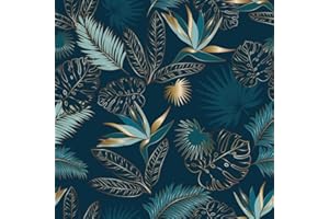 Home Maison - Nappe Exotique rectangulaire et Anti-Taches Polyester Bleu Paon 145x240 cm