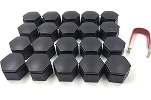 Partsdealers Radmutter-Abdeckkappen für Opel Insignia A Mk1 2010–2017, 22 mm, Schwarz, 20 Stück + Werkzeug