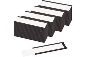 LLPT 50 Pezzi Etichette Magnetiche Etichette Magnetiche Scrivibili Con Pellicola Protettiva in Plastica Trasparente 25MM X 75MM per Scaffali Metallici Armadietti e Lavagne Bianche (MH2175)