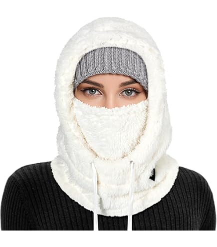 TSLBW 2 Pcs Balaclava Cagoule Masque Visage Masque De Ski Coupe-Vent Cagoule Hiver Tricoté Cagoule Chaud Visage Couverture Cache-Cou Pour Cyclisme Moto Ski Sports De Plein Air Pink And Rose