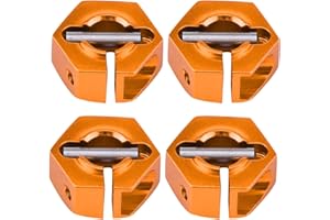 Dilwe Universal-Rad-Sechskant-Adapter, 12mm für 1/10 RC Auto (7 mm / 0,28 Zoll - Gold)