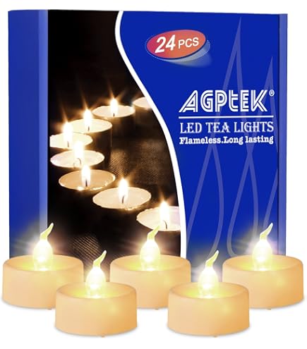 24 Bougies LED Sans Flamme - Lunsy - Effet Vacillant Blanc Chaud - Décoration Ambiance