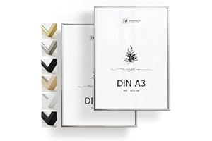 Heimlich® - Cornice - A3 29,7x42 cm, Alluminio, Argento, Confezione da 2 - Cornici per Poster - Solo per Espositore a Parete