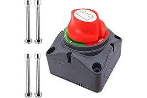 Ampper 1-2-Both-Off Battery Disconnect Switch, 12-48 V Battery Master Cut Shut Off Isolator Switch (1-2-Both-Off)…