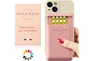 PILLS KEEP Etui pour plaquette de Pilule Contraceptive - A Coller sur téléphone ou sur Coque Smartphone - Pilulier Made in France - Pochette boîtier pour médicament, Carte bancaire, Carte d’identité - Rose