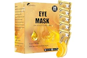 KAIYOCA Máscara de ojos dorada, 25 pares, máscara debajo de los ojos para ojos hinchados, reduce las ojeras, bolsas de ojos y arrugas