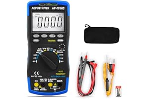 AOPUTTRIVER Multimeter Digital AP-770HC 6000Counts Auto/Manueller Bereich Strommessgerät Multi Tester NCV Stromspannung Aktuell Widerstand Temperatur Kapazität Diode hFE Kontinuität Arbeitszyklus mit Datenhaltung
