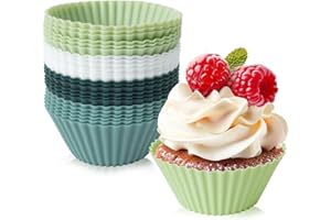 VONSERA Lot de 24 Moule Muffin Silicone | Anti-adhésif Moule Cupcake pour Muffins, Cupcakes, Pâtisseries, Puddings | Réutilisables Moule à Muffin pour Four, Air Fryer | 4 Couleurs Moule Cake