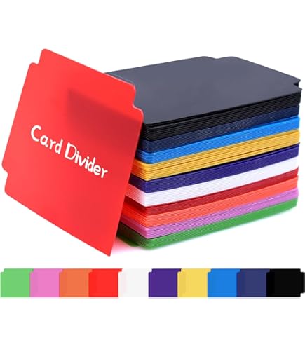 Lot De 50 Séparateurs/Intercalaires De Cartes En Plastique Souple - 10 Couleurs (95x70 Mm) - Pour Cartes à Collectionner, Cartes De Visite, Organisation