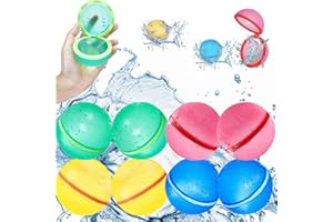 SALADOCY 8 Piezas Globos de Agua, Bolas de Agua de Silicona de Relleno Rápido, Autocierre, Reutilizables, Para Verano, Niños, Adultos, Juegos de Playa, Fiestas en la Piscina