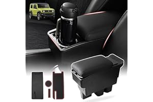 Autorder Custom Fit for Center Console Storage Box Suzuki Jimny JB64W/JB74W 2018-2022 Accessories Armrest Box Replacement with Cup Holder Insert
