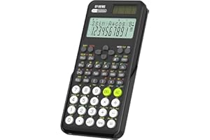 Scientific Calculator School Supplies, ROATEE 991MS 401 Functions 2-Line Display Desktop Calculator with Sliding Cover, Solar Battery Dual Power Kawaii for Middle High School Student and Teacher Black