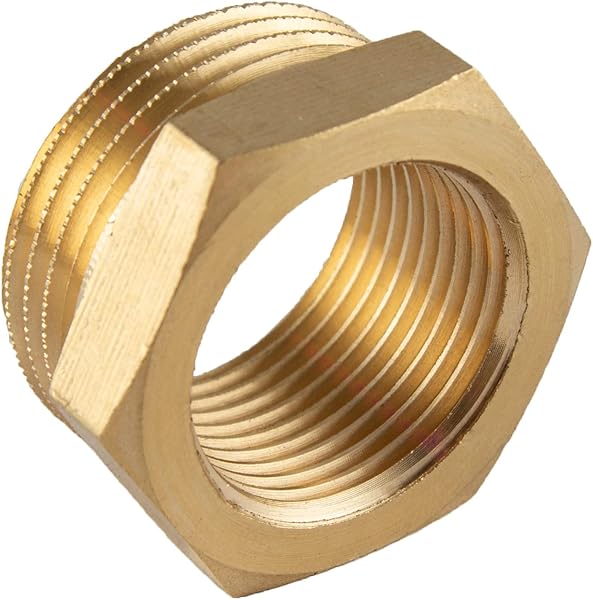 Reductor de 1 a 1/2 pulgadas de latón, rosca exterior X rosca interior, reducción AG/IG, accesorio roscado, accesorios de latón, adecuado para calefacción de agua potable - 1