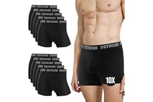 feynoss Boxershorts Herren 10 Pack,Unterhosen Männer,Herren Unterhosen,Boxershorts Herren Baumwolle mit Elastischem Bund,No Scratching Labels,Atmungsaktive,Weiche für Sommer Sport