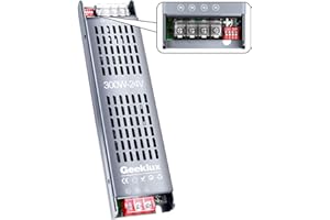 LASLUX Alimentatore LED 24V 300W Ultra Sottile Dimmerabile 4 Livelli, Trasformatore 220V AC a DC 12.5A, Driver LED a Tensione Costante per Striscia (24V, 300, Watt)