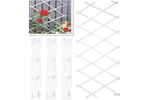 PRADICHI Wooden Expandable Pack of 3 Trellis for Climbing Plants – Garden Wall Trellis Fence Panels for Outdoor & Indoor Decoration, Partition & Plant Support (White, 180cm x 60cm (3 Pack))