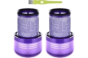 GINESKER V12 Filter für Dyson V12 Detect Slim Absolute Extra Staubsauger, Ersatzfilter für Dyson V12 Slim Motorhead Complete Ersatzteile Zubehör 971517-01, 2 Stück