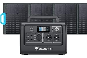 BLUETTI Generatore e Pannello Solare EB70 e PV120 716Wh Centrale Elettrica Portatile 2 230V/1000W AC Uscite, da 120W, LiFePO4 Batteria Backup per Campeggio, Emergenza