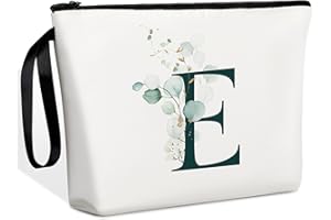 Photect Personalised Makeup Bag Gifts A-Z Makeup Bag Gifts Initial Bag Cosmetic Bags Bride Birthday Gift Bag Wedding Gifts for Women Mom Sister Friends(E)