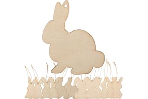 Operitacx 36Pcs Wooden Bunny Cutouts Unfinished Wood Cutouts to Paint Rabbit Wood Slices for Easter Crafts Easter Spring Decorations