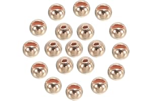 PATIKIL Bolas de Tungsteno para Atar Moscas de 3.5mm, 50 Unidades de Bolas Ranuradas de Tungsteno para Anzuelos de Pesca, Tono de Cobre