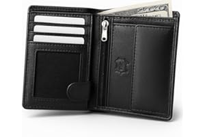 FLEXIBILITE Herren Geldbörse Nappa Leder schwarz RFID Schutz [2025] - Portemonnaie - Geldbeutel Hochformat (9,5 cm x 12,5 cm x 2,0 cm BxHxT) - 8 Kartenfächer - Kartenetui Doppelnaht - Geschenkbox