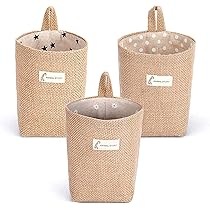 Cestino Portaoggetti Appendibile In Cotone E Lino - 12x12x8 Cm, A Forma Di Gatto - Foto 4