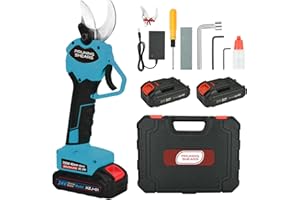 BILIVRY Bezprzewodowe sekatory 40 mm: sekator elektryczny z baterią, 2 x 3000 mAh, sekator SK5 z zamkiem bezpieczeństwa