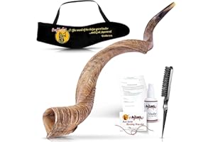 ProShofar Israel Schofar Set – Naturkudu-Horn-Schofar – koscheres Schofar Jemenitisches traditionelles Musikinstrument für jüdische spirituelle Zeremonien und religiöse Predigten, hergestellt in