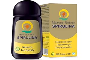 MARCUS ROHRER SPIRULINA delle Hawaii, 540 Compresse, Integratore Alimentare Naturale a base di Alga, Energia e Supporto Immunitario, Pelle e Capelli, Vegan