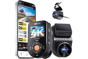 VANTRUE S1 PRO MAX 4K + 2.5K STARVIS 2 Dashcam Auto Anteriore Posteriore, 5G WLAN PlatePix AI Dash Cam GPS 360° HDR Buffer Monitoraggio Auto Camera LTE Opzionale, Comando vocale, Modalità di privacy