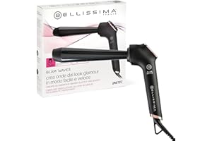 Bellissima Imetec Glam Waves, Ferro Arricciacapelli, Forma Conica, Display, 5 Temperature, Rivestimento Ceramica Diamon e Cheratina, Calore Costante, Puntale Antiscottatura, Riscaldamento Rapido