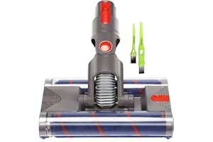 Italdos Spazzola Motorizzata Elettrica Turbo compatibile per Dyson V7 V8 V10 V11 Spazzola a Sgancio Rapido con Doppio Rullo Setole Morbide per Pavimento Parquet Piastrelle