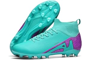 WOWEI Chaussures de Football Homme Crampons de Foot Garçons Homme Professionnel High Top Spikes Crampons de Foot Antidérapant Athlétisme Chaussures