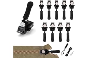 dinghaole 9 Pcs 3 Sizes Zipper Repair Kit, Zip Puller Replacement Set, Zipper Pull Replacement, Removable Zipper Puller, Zipper Slider Replacement for Coats Jacket Luggage Coats Luggage Backpacks