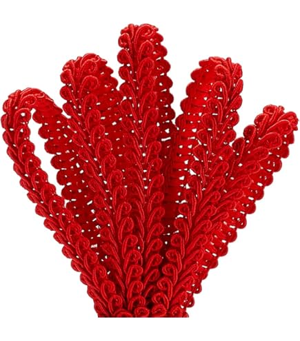 Mosel Avenue Brokatborte Rot - 20 Meter Posamentenborte 16mm Für Kostüme & Dekoration