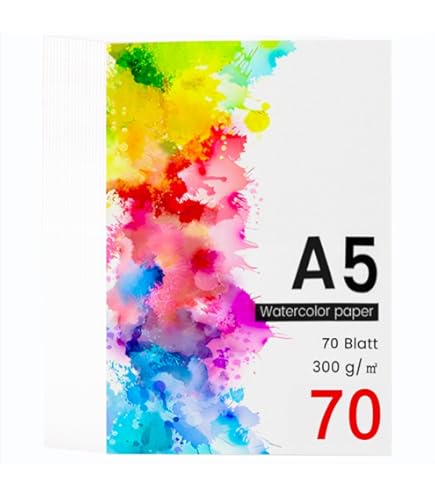 Carta Per Acquerello Vaessen Florence A4 - 300g/m², Grana Grossa, 10 Fogli Qualità Belle Arti - Foto 5