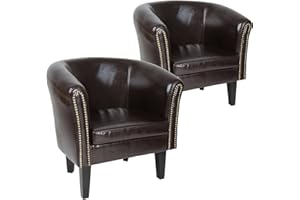 ‎MIADOMODO MIADOMODO® Chesterfield Sessel - aus Holz und Kunstleder, mit Kupfernieten, Farbwahl, 1er oder 2er Set-Loungesessel, Clubsessel, Armsessel, Cocktailsessel, Wohnzimmer Möbel
