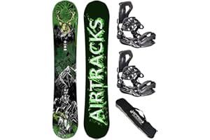 AIRTRACKS Snowboard Set/Pack/Planche Forest King Carbon Wide Hybrid Rocker + Fixations Star ou Master + SB Sac / 153 156 160 cm