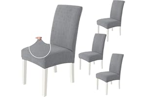 Ystyle Fundas Sillas De Comedor Pack 4, Fundas Sillas Universal Ajustables, Funda para Sillas Elástica, Cubre Funda Protectora Sillas Lavables, Funda Protectora Sillas, Gris Claro