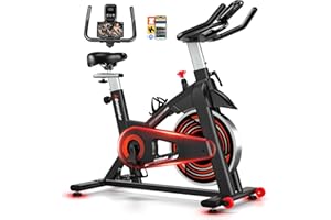 Exercise Bike for Home Gym Use, Advamsoler Indoor Cycling Spin Bike with App LCD Display & Tablet Holder, Quiet Stationary Bike for Fitness Cardio Workout