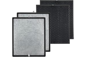 PUREBURG LV-PUR131-RF Lot de filtres de rechange compatibles avec les purificateurs d'air Levoit LV-PUR131 LV-PUR131S 2 x H13 HEPA + 2 filtres à charbon actif filtrage 4 étages