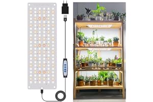 Aumtrly Grow Light, Full Spectrum Plant Light for Growing Small Plants Under the Cabinet, Slim 138 LED Plant Lamp Panel with 6/12/16H Timer, 3 Light Modes, 5 Dimming
