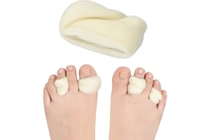 DYKOOK Lambs Wool for Bunion Corrector Toe Separator 1Pack Gentle Breathable Lambs Wool Toe Guards Corn & Callus Cushions,Blister,Foot Pain Prevention Padded Night & Day