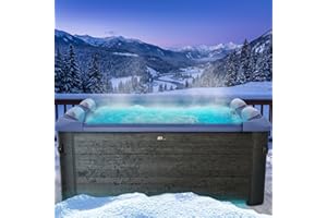 BRAST Whirlpool MSpa Oslo Sapphire mit Fester Außenwand | LED-Beleuchtung in 20 Farben für 6 Personen | 160x160x65cm | 120 Massagedüsen | Ganzjähriger Einsatz Winterfest | In & Outdoor Pool