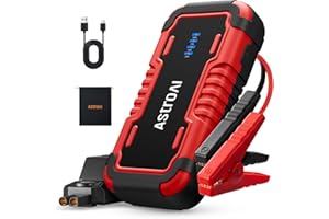 AstroAI P8 Booster Avviamento 8000A, Avviatore Batteria Auto per Auto/Moto 12V (10L Benzina / 8L Diesel), Starter Batteria Portatile con Torcia LED&USB, Power Bank